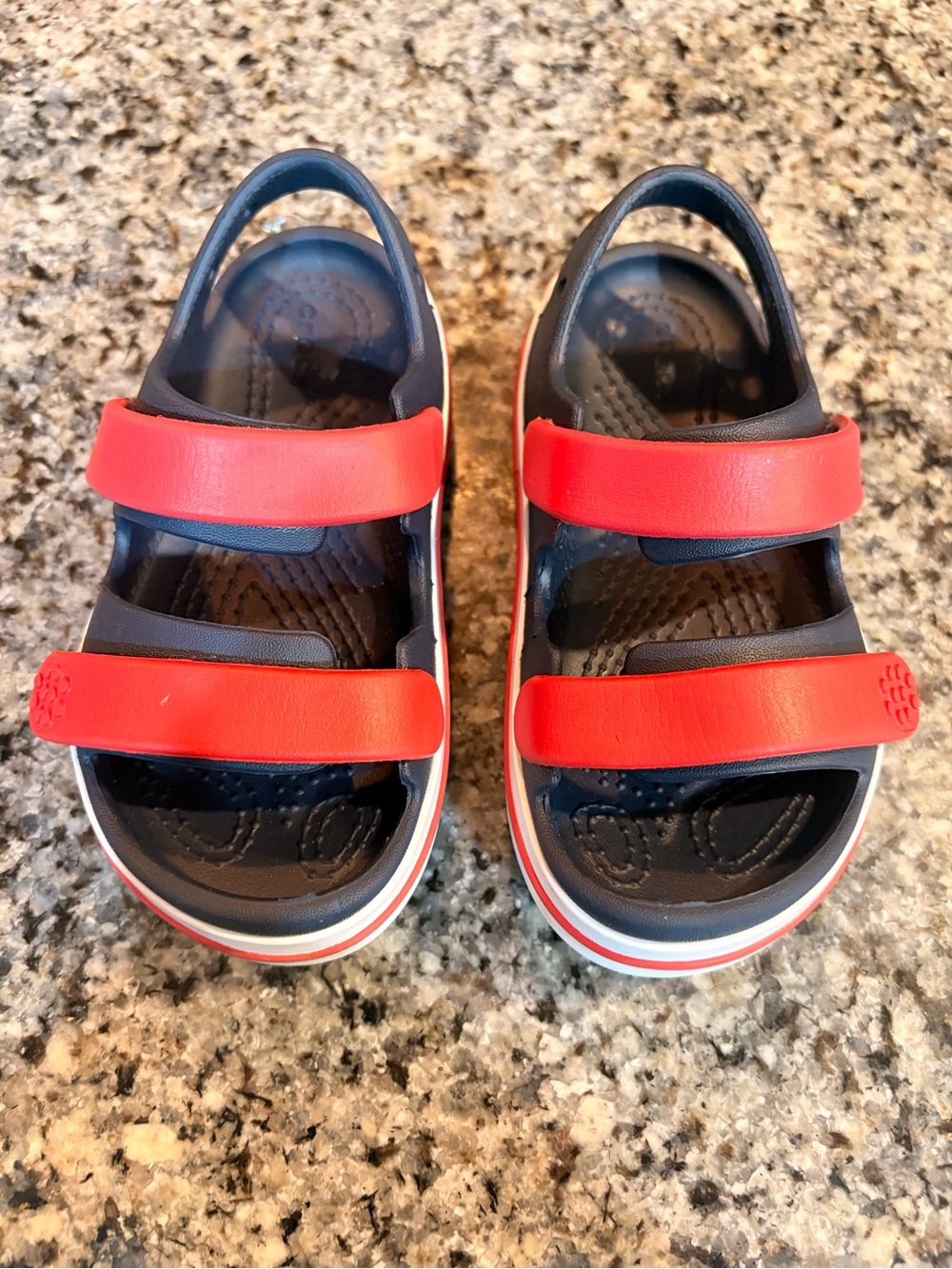 Crocs Crocband Kids Sandals Navy Red Size C9 Toddler Adjustable